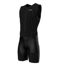 Sparx Men Competitor Triathlon Suit Mens Trisuits | Italian Technical Fabric | Soft Chamois | 4 Pockets | Bike-Swim-Run - color: Black Seams, size: Small