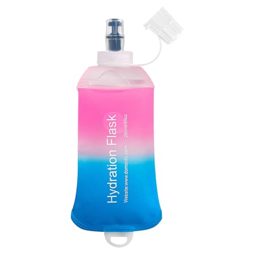 250ml Soft Flask Soft Water Bottle for Running, Hiking, Cycling and Climbing - Gradient Pink - color: 250ml, Gradient Pink