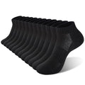 Womens Cotton Ankel Socks, Athletic Performance Running Moisture Wicking Breathable socks - color: 6 Pairs Black, size: Large-X-Large