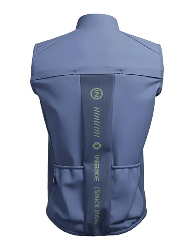 INBIKE Unisex Cycling Vest Windproof Lightweight Sleeveless Jacket - color: Blue, size: Large
