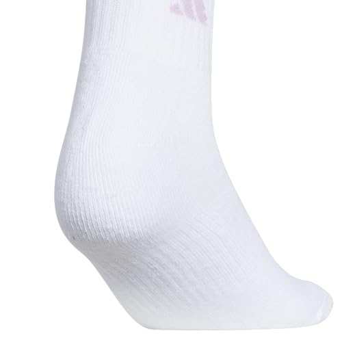 adidas Women's Athletic Cushioned Quarter Ankle Socks 6 Pairs - color: White/Clear Sky Blue/Bliss Lilac Purple