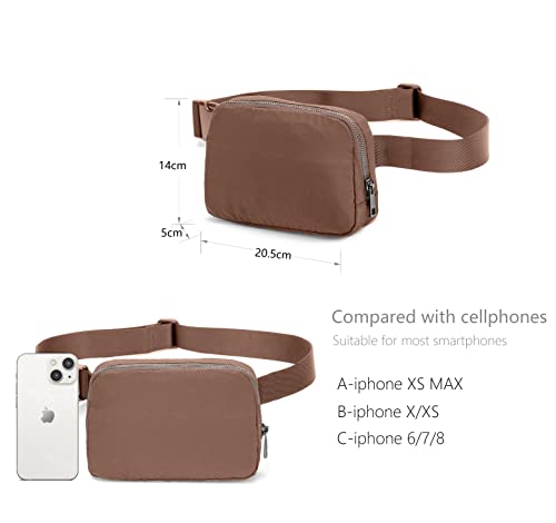 Fanny Belt Bag Waist Pack Crossbody Bags Bum Bag for Running Hiking Travel Workout Adjustable Strap for Women-brown - color: brown