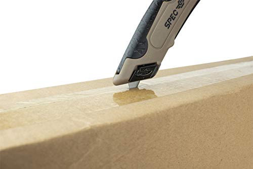 Spec Ops Tools Safety Knife Box Cutter, Self-Retracting Utility Knife for Warehouse & Cardboard Cutting with Holster and Lanyard