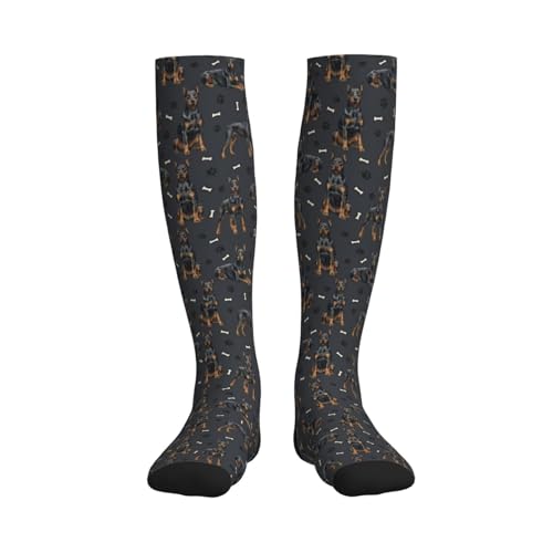 Cute Dog Compression Socks Women Men, Dog Lover Gift - color: Doberman