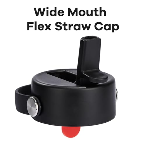 Hydro Flask Wide Mouth Lids- Accessory for Wide Mouth Water Bottle - color: Black, style: Flex Straw Cap