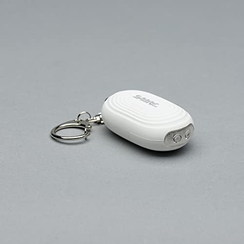 SABRE 2-in-1 Personal Alarm with LED Light, 130dB Personal Safety Siren, Snap Hook for Instant Access, 1,250 Foot (381 Meters) Range, Compact Design for Easy Attachment to Purse, Bag, or Keys - color: White