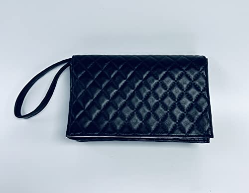 Clutch Purse With Flask (Black), Holds 26 oz (800 ml), Handbag Wine Bag for Women - color: Black