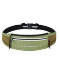 Lightweight Running Belt, Water-Resistant Waist Pack for Women & Men, 4-Zone Organization Fits Up to 7" Phone, Reflective Strips Design for Marathon Training, Jogging, Hiking, Commuting - color: Green