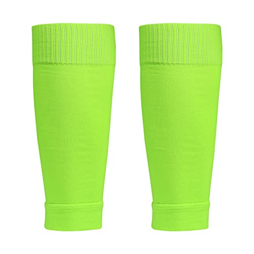 2 Pack Pro Soccer Leg Sleeves Socks/Compression for Calf - over the calf,ootball, baseball, basketball,rugby - color: Fluorescent Green