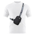 Peicees Mini Crossbody Sling Bag Chest Bag Dual Pocket Water Resistant Fanny Pack Running Phone Holder for Men Women Workout Travel, Black - color: Black