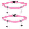 PATIKIL Elastic Triathlon Running Belt, 2 Pack Adjustable Race Number Belt Race Belt Bib Holder with 6 Energy Gel Loops for Marathons Racing Cycling, Pink - color: Pink