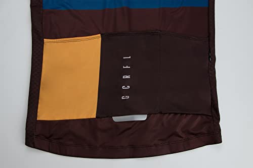 Men's Cycling Jersey Set Cycling Kit Bicycle Jersey Rear Zipper Pocket Bike Bib Shorts with Pockets Race Fit High Density Pad - color: Brown/Blue Set, size: 3X-Large