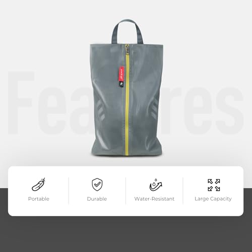 pack all Plus-Sized Shoe Bag for Travel, Water-Resistant Shoe Pouch - color: Plus-Grey, style: 1 Pack