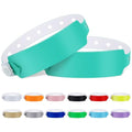 100pcs Vinyl Wristbands, Disposable Waterproof Wristbands (Water Green) - color: Watergreen