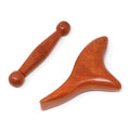 Honbay 2PCS Reflexology Tools Wood Body Massage Tools Triangle Massager Wooden Gua Sha Board Scraping Board Foot Massage Stick Tool Head Neck Hand Waist Calf Leg Foot Massager (Rosewood) - color: Rosewood