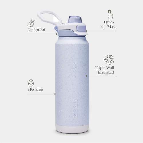 ZULU Powerfill Pro 32oz Stainless Steel Sip or Chug Water Bottle, Glacier - color: Glacier Drift, style: 32oz