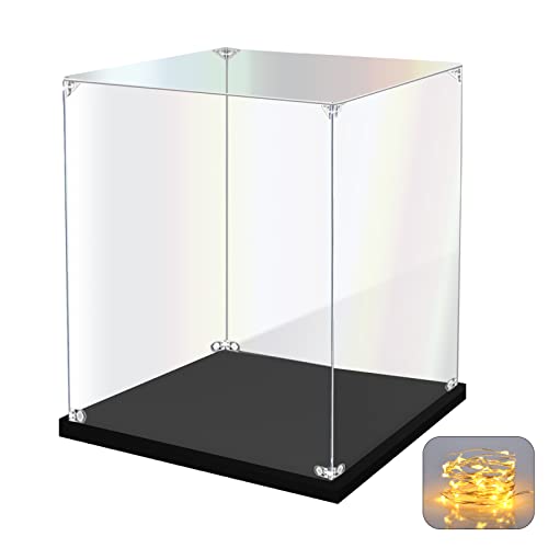 KOLIPI Acrylic Display Case for Collectibles, Clear Display Box 6x6x8 in - size: 6 x 6 x 8 inches
