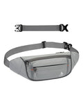 2.5L Fanny Pack for Women Men, RFID Blocking Crossbody Belt Bag, Gray - color: Gray