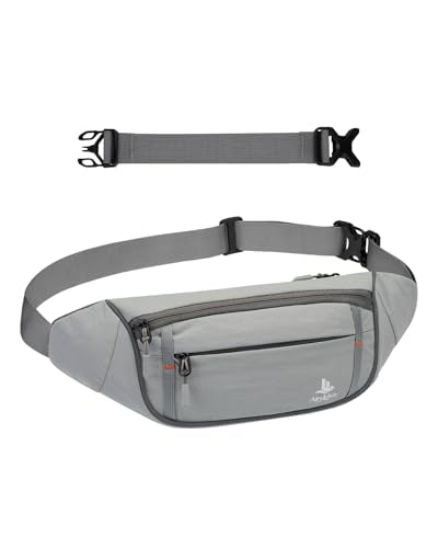 2.5L Fanny Pack for Women Men, RFID Blocking Crossbody Belt Bag, Gray - color: Gray