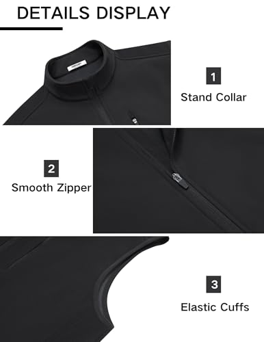 COOFANDY Mens Lightweight Golf Softshell Vests Windproof Sleeveless Jacket - color: Black, size: X-Large