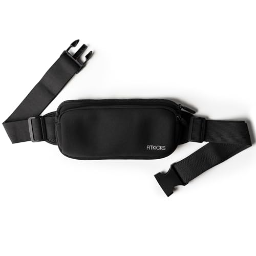 FITKICKS Fitzip Crossbody Fanny Pack, w Adjustable Strap - Black - color: Black