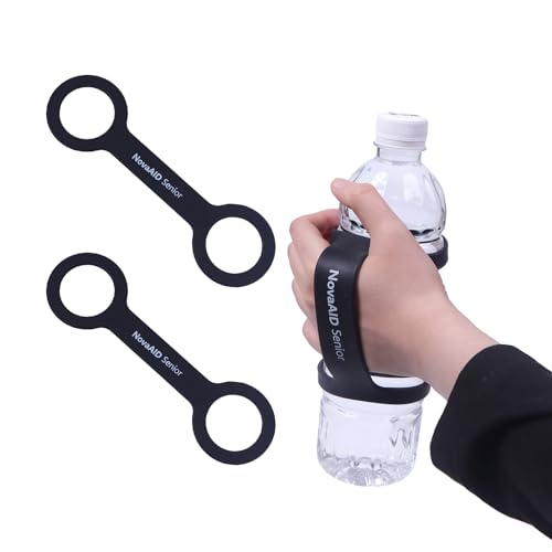 2 Pack Silicone Universal Cuff,Assistive Hand Grip Holder for Special Needs,Mobility Daily Living Aid, Therapy - color: BLACK