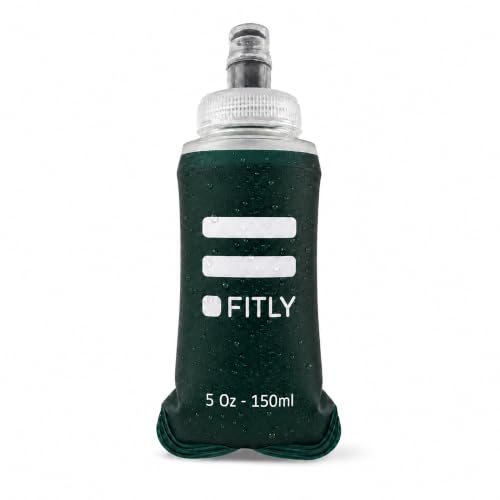 FITLY Soft Flask Running Water Bottle - Collapsible Hydration Flask - color: Petrol Blue, size: 5 Ounces