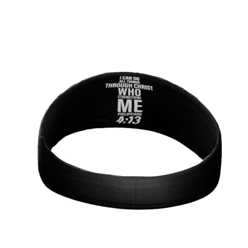 40+ Designs! Unisex Headband/Sweatband. Best for Sports, Fitness, Working Out, Yoga. Tapered Design - color: Philippians 4:13 Cross