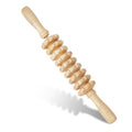 Liitrton Manual Wooden Massage Roller Stick for Muscle Relief, 9‑Wheel - size: 9-Wheel-Wood