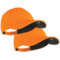 LED Hat Light - POWERCAP Baseball Cap with Light Built in - LED Cap Visor Light with Bright Headlight and IPX4 Rating - color: 2.5 Orange 2-pack