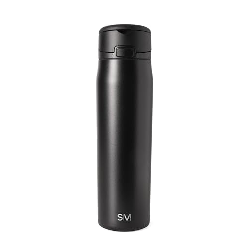 Simple Modern Water Bottle with Straw & Handle | 24oz | Black - color: - Midnight Black, size: 24 Ounces