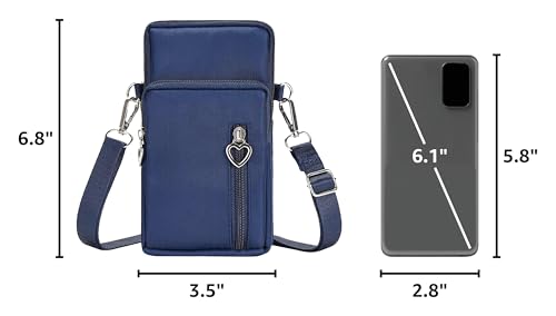 Women Cell Phone Purse Wristband Sport Armband Wallet Travel Crossbody Cell Phone Purse for Galaxy S10 Plus S9 Plus A50 A7 J7,OnePlus 6T,HTC U12 (Blue) - color: Blue