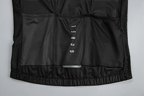 Men's Cycling Jersey Set Cycling Kit Bicycle Jersey Rear Zipper Pocket Bike Bib Shorts with Pockets Race Fit High Density Pad - color: Black 1 Set, size: Large
