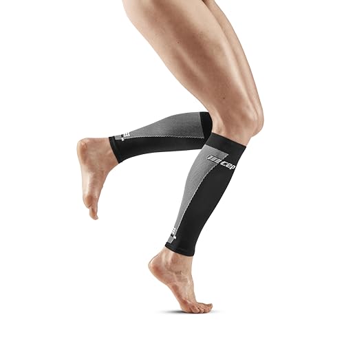 CEP 2024 Women's Ultralight Compression Calf Sleeves - 20-30mmHg Athletic Running Performance - color: Black/Grey, size: 4