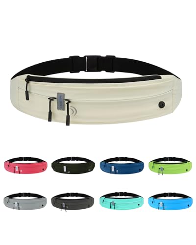 WATERFLY Running Belt Fanny Pack:Phone Holder Belt for Men Women - color: off-white