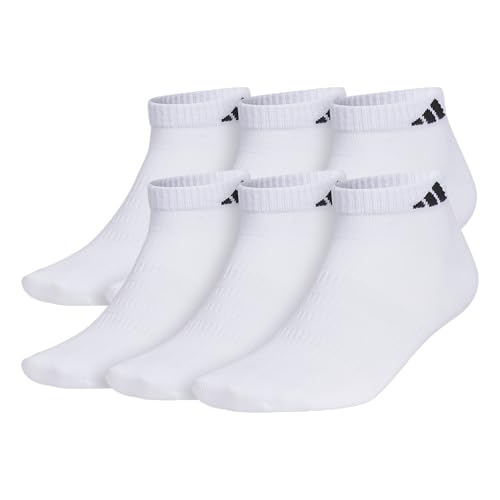 adidas Men's Superlite Low Cut Ankle Socks 6 Pairs - color: White/Black/3, size: X-Large