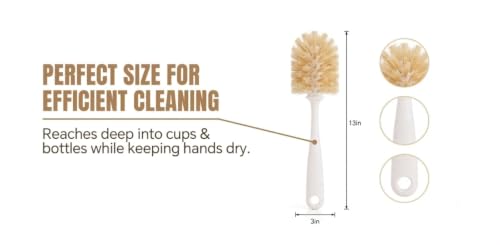 Bottle Brush Cleaner,Long Plastic Handle,Soft Bristle&Non-Scratch,Cleans and Scrubs Hard to Reach Coffee Cups,Mason,Thermos,Glass Bottle,Beer Bottles,Wine Bottles,Baby Bottle,Mugs - size: 1 Pack - Long Handle Brush