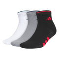 adidas Men's Cushioned Socks 3 Pairs - color: White/Collegiate Green/Black/4.0/Quarter, size: Large, style: Quarter