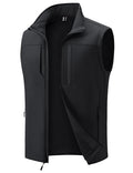 MAGCOMSEN Men's Lightweight Softshell Vest Outerwear Fleece Golf Running - color: Black, size: X-Large