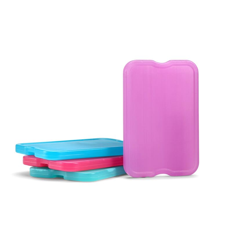 Cool Coolers by Fit & Fresh 4 Pack XL Slim Ice Packs, Quick Freeze Space Saving Reusable Ice Packs for Lunch Boxes or Coolers - color: Multi (8 Pack)