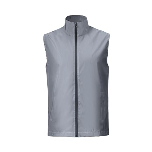 Men's Four Seasons Can Be Used for Outdoor Night Running, Cycling, Night Shiny Vest Couple Sleeveless Jacket - size: Large