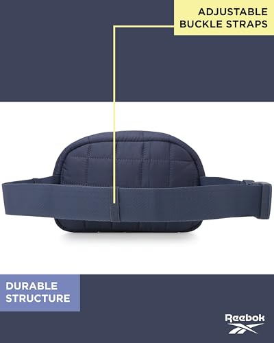 Reebok Belt Bag Fanny Pack for Women & Men, Adjustable Crossbody - color: Case Dusty Indigo