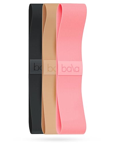 Bala Bands Resistance Bands, Non-Slip Fabric Exercise Bands - color: BLUSH, CHARCOAL, SAND