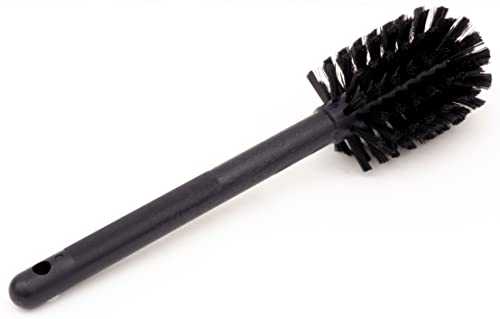 SPARTA 12 Inch Bottle Brush with Polyester Bristles and Plastic Handle, Color Coded, Large Round Head Cleaner for Bottles Jars and Food Service Equipment, Black - color: Black