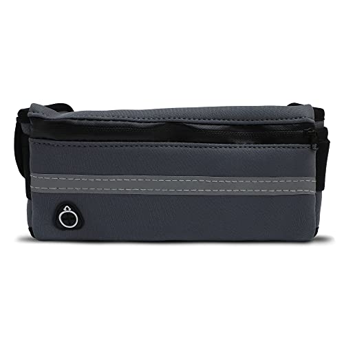 Kisma Cycling Fanny Pack and Waist Pouch for Biking, Cyclists, Running, and Fitness, Adjustable Strap, Zippered Storage Pockets, and Hands-Free Carrying, Men and Women (Grey)