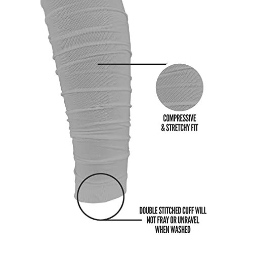 Nxtrnd Football Leg Sleeves, Calf Sleeves for Men & Boys, Sold as a Pair - color: Light Grey, size: One Size