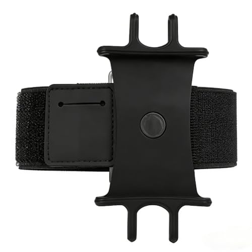 360 Degree Rotation Adjustable Phone Holder Armband Outdoor Sports Bike Cycling Detachable Silicone GPS Mount barracket Stand (Black)