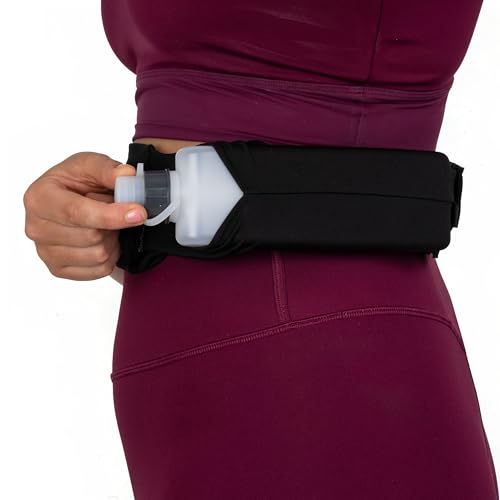 Sprigs Lets Go Curved Water Bottle for Running, 300 ml, Leak Proof Top, BPA Free, Fits 3 Pocket Belt (Black Let's Go, 300 ML)