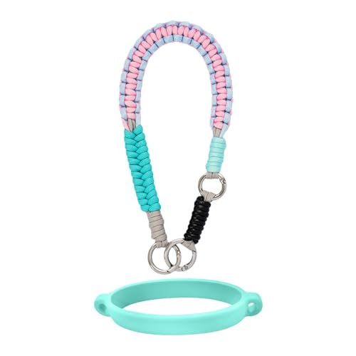 Outman Sport Water Bottle Handle Strap Holder Sling Cup Handle - color: Cyan and Pink