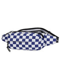 AIBEARTY Fashion Fanny Pack Small Checkered Waist Pack Belt Waist Bag Pack Pouch with Adjustable Strap for Sport Running,Camping,Trip - color: Blue Check Pattern